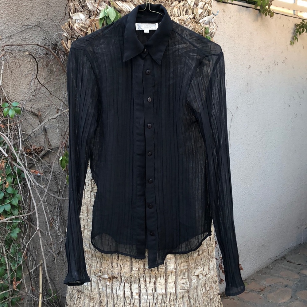 ☀️ Anne Marie Chavarie Black Button Down Top | S